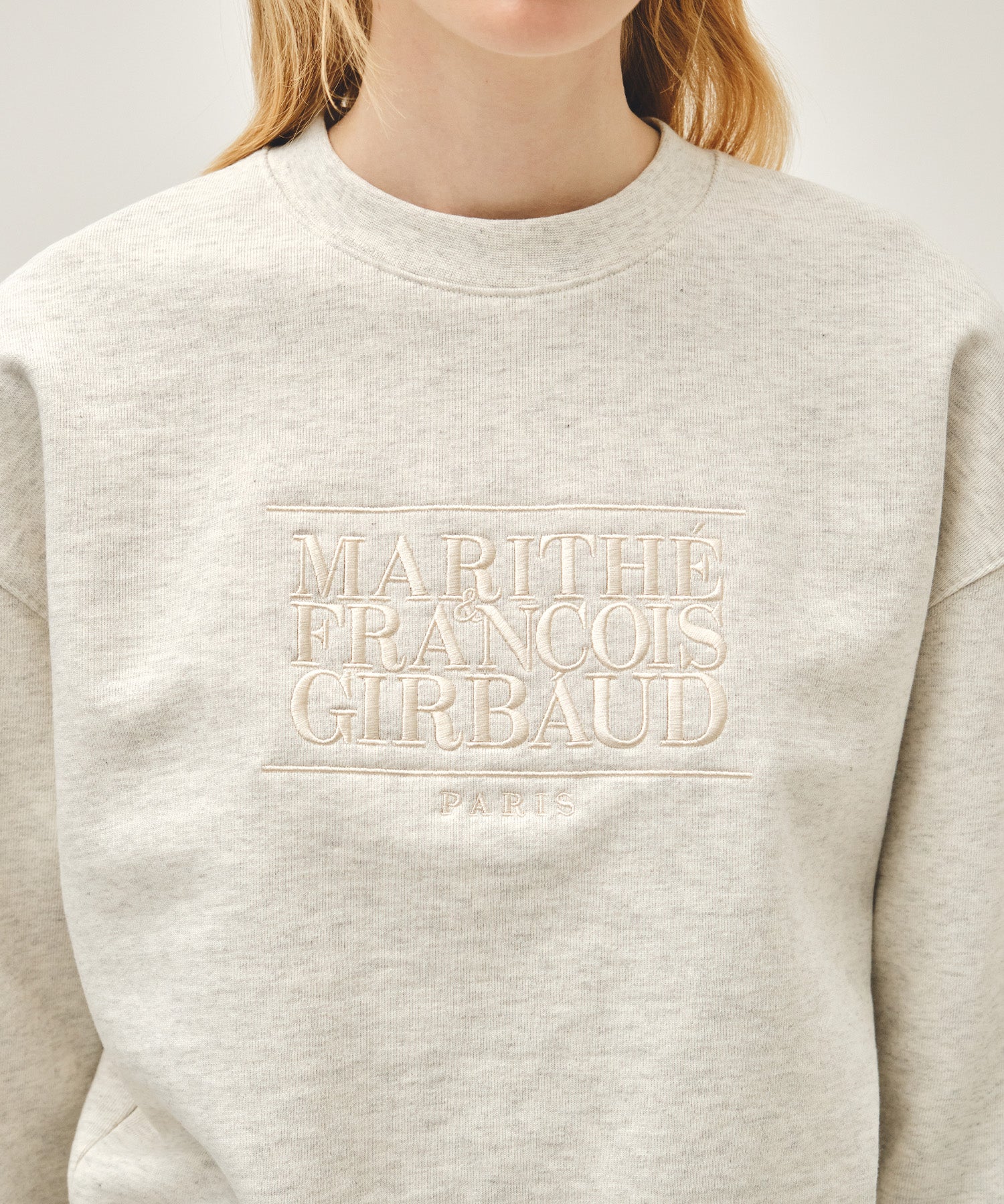 Marithe & Francois Girbaud - Classic Logo Crop Sweatshirt (Oatmeal) product image 4 | TRAB K-Fashion Australia
