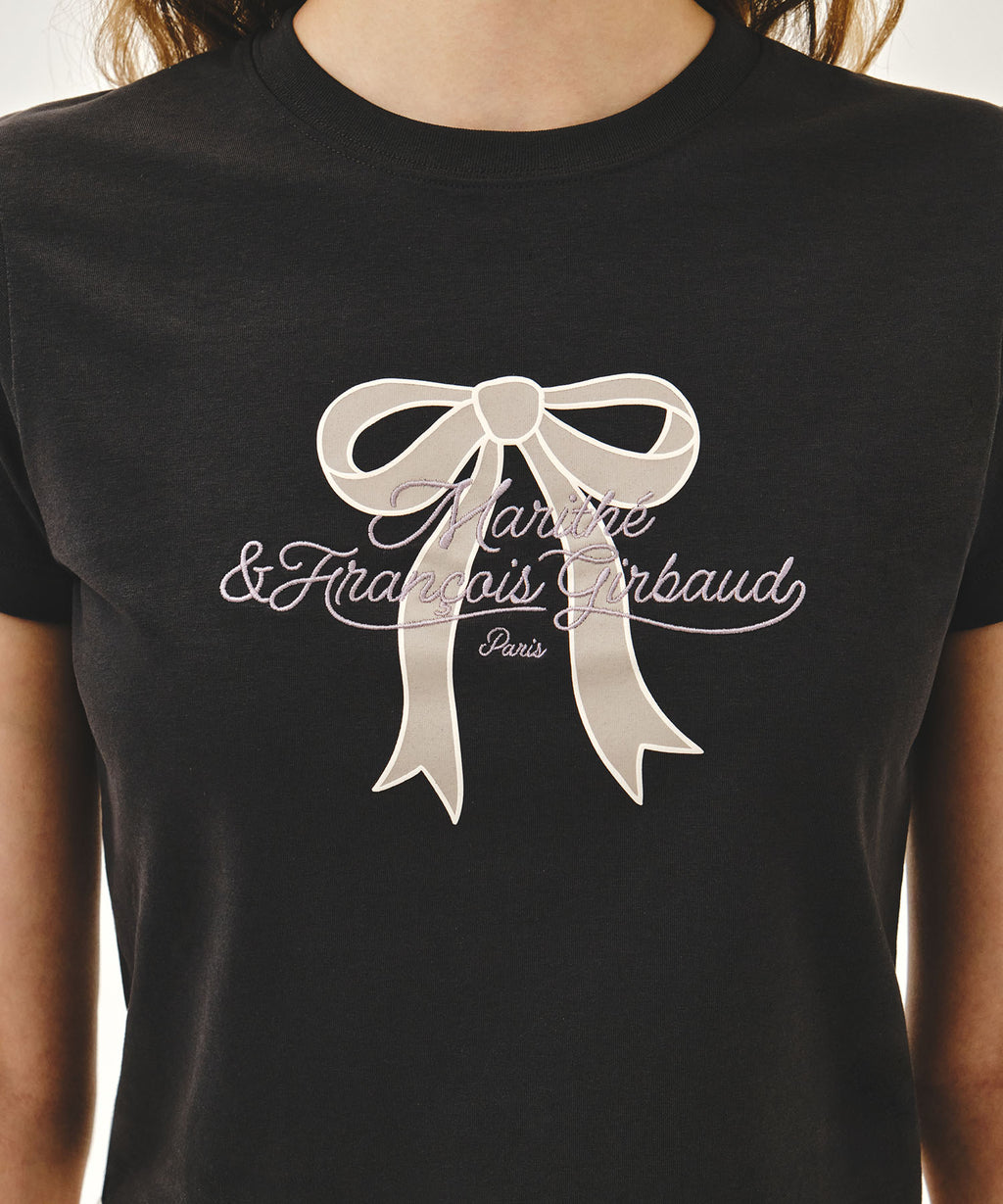 Marithe & Francois Girbaud - Sorona Cool Ribbon Graphic Crop Tee (Charcoal) product image 4 | TRAB K-Fashion Australia