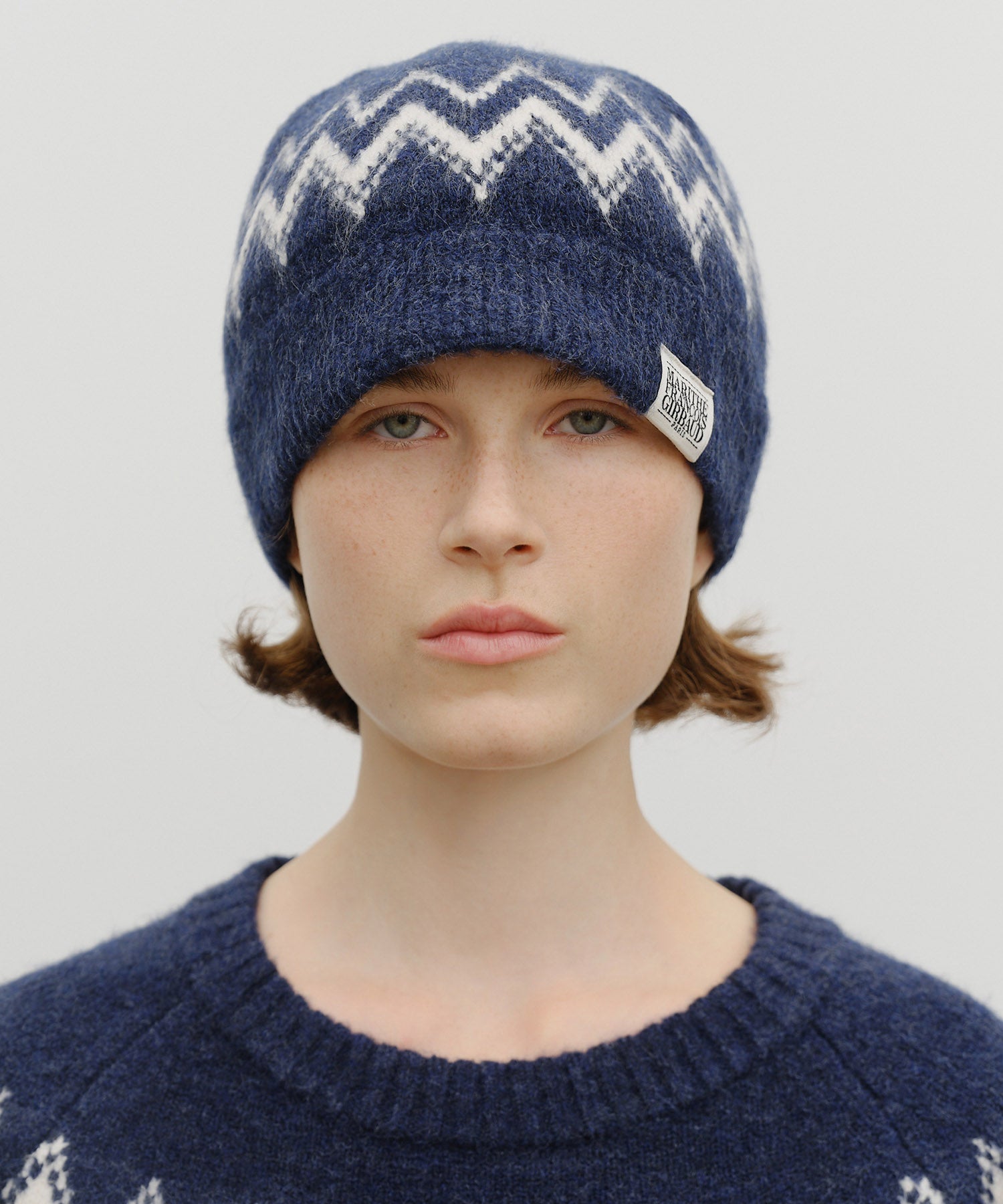 Marithe & Francois Girbaud - Fairisle Beanie (Navy) product image 4 | TRAB K-Fashion Australia