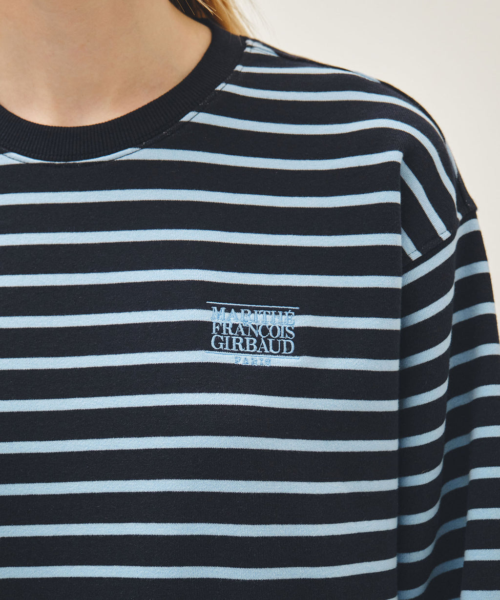 Marithe & Francois Girbaud - Small Classic Logo Stripe Sweatshirt (Navy) product image 4 | TRAB K-Fashion Australia
