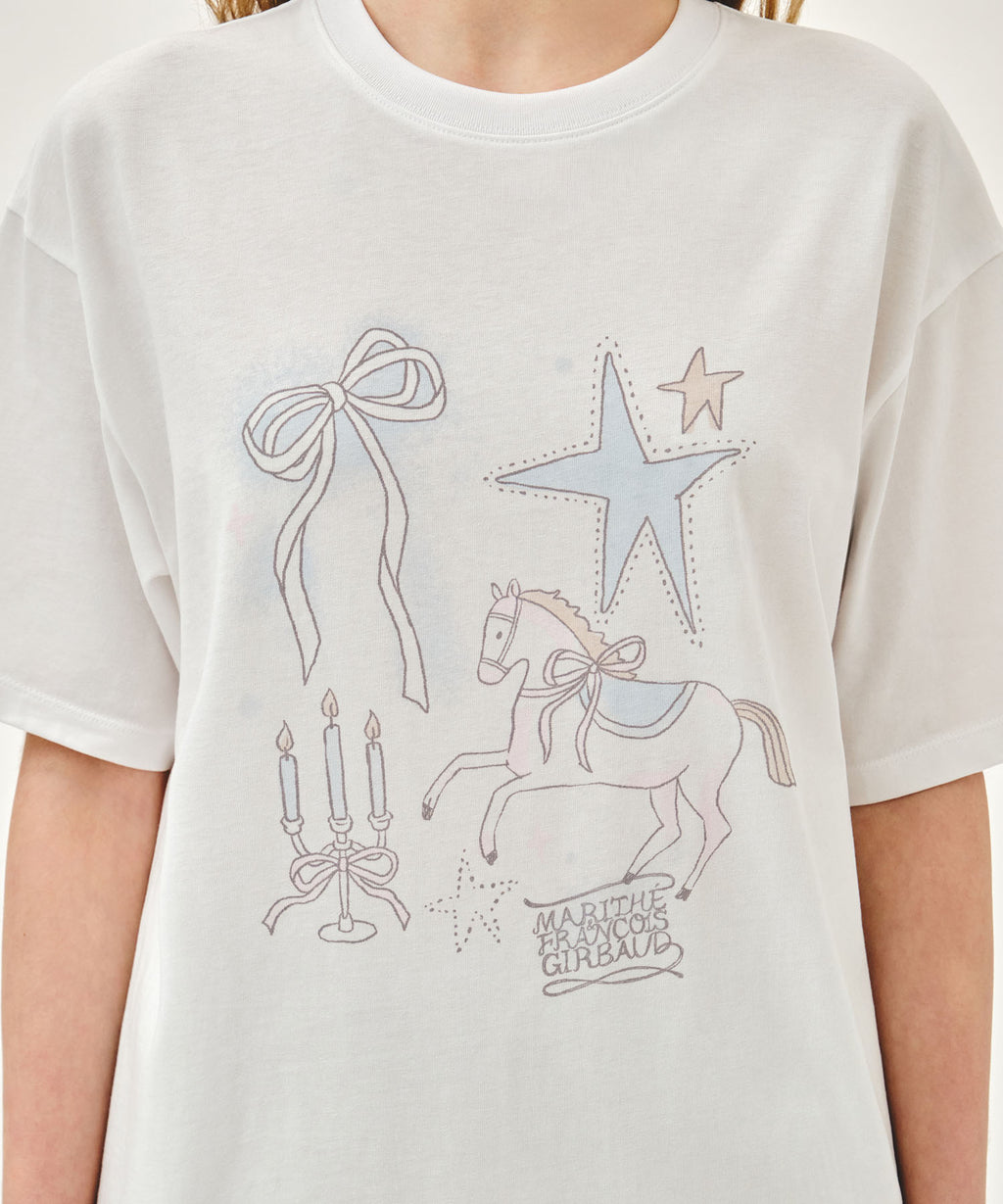 Marithe & Francois Girbaud - Unicorn Graphic Oversized Tee (White) product image 4 | TRAB K-Fashion Australia