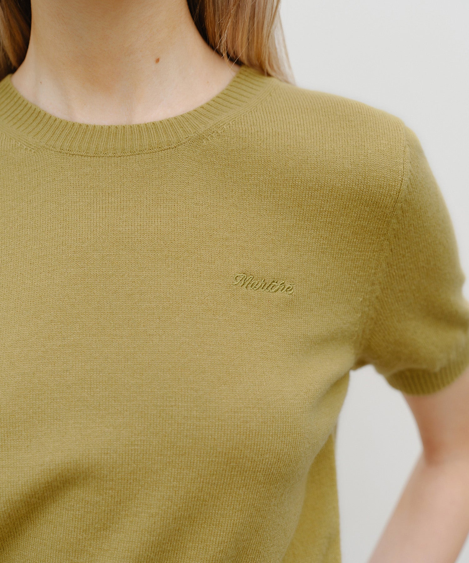 Marithe & Francois Girbaud - Half Knit Round Neck Cardigan Set Up (Olive) product image 4 | TRAB K-Fashion Australia