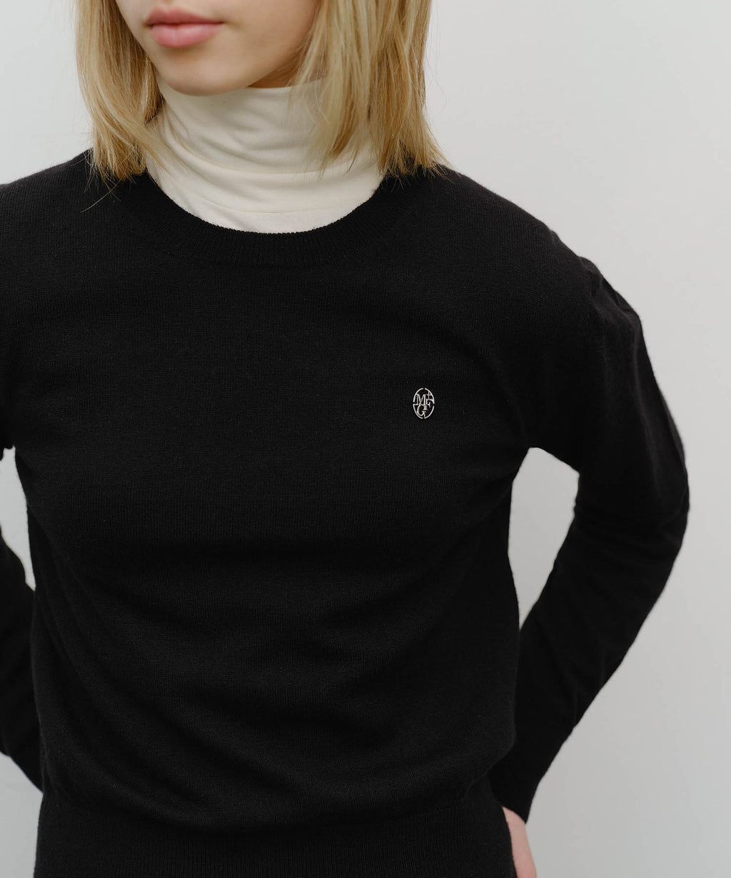 Marithe & Francois Girbaud - Basic Crop Knit Pullover (Black) product image 4 | TRAB K-Fashion Australia