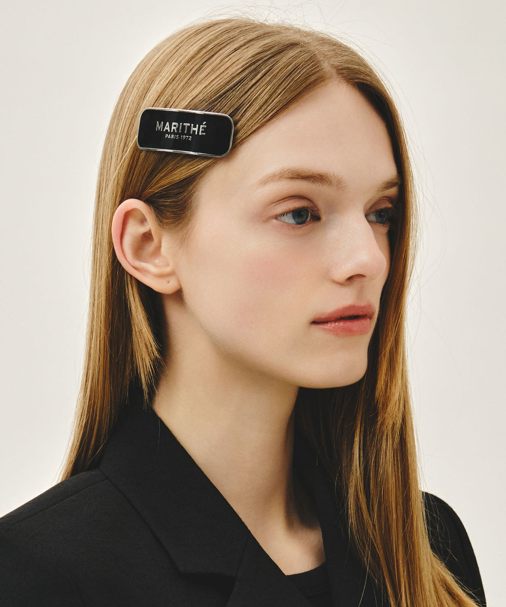 Marithe & Francois Girbaud - Regular Logo Enamel Hair Pin (Black) product image 4 | TRAB K-Fashion Australia