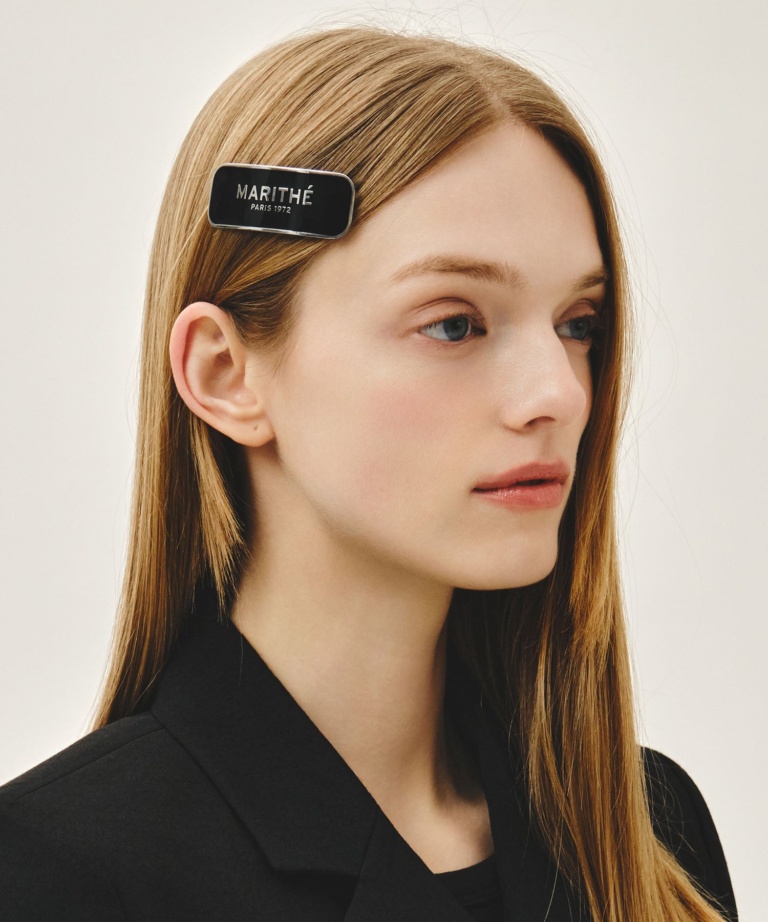 Marithe & Francois Girbaud - Regular Logo Enamel Hair Pin (Black) product image 4 | TRAB K-Fashion Australia