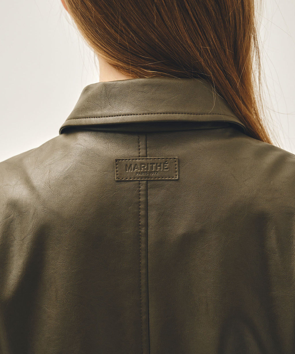 Marithe & Francois Girbaud - Crop Faux Leather Jacket (Khaki) product image 7 | TRAB K-Fashion Australia