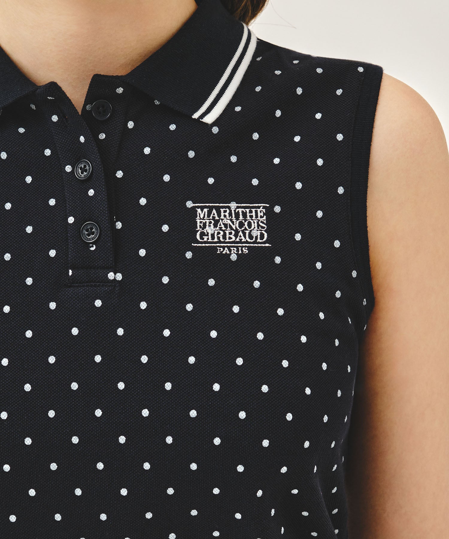 Marithe & Francois Girbaud - Small Classic Logo Pk Collar Sleeveless (Dot) product image 4 | TRAB K-Fashion Australia