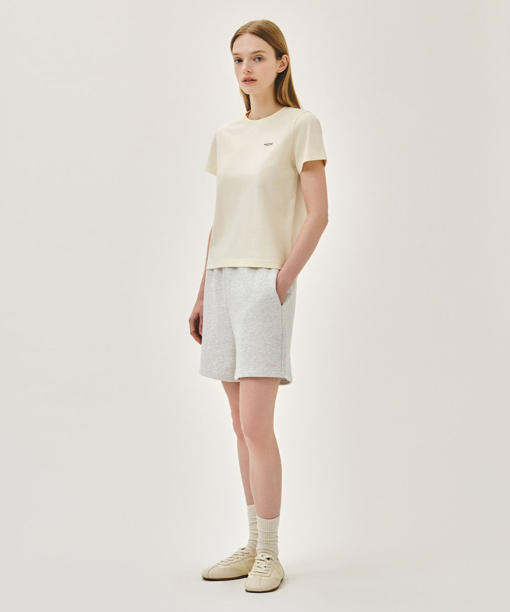 Marithe & Francois Girbaud - Regular Logo Sweat Shorts (Light Heather Gray) product image 4 | TRAB K-Fashion Australia