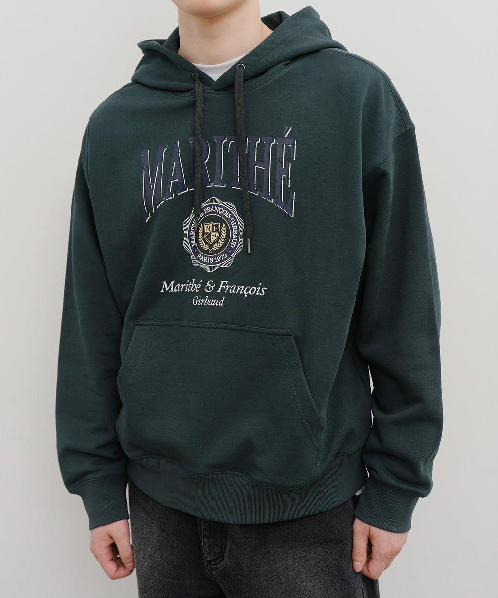 Marithe & Francois Girbaud - Crest Crack Logo Oversized Hoodie (Dark Green) product image 4 | TRAB K-Fashion Australia
