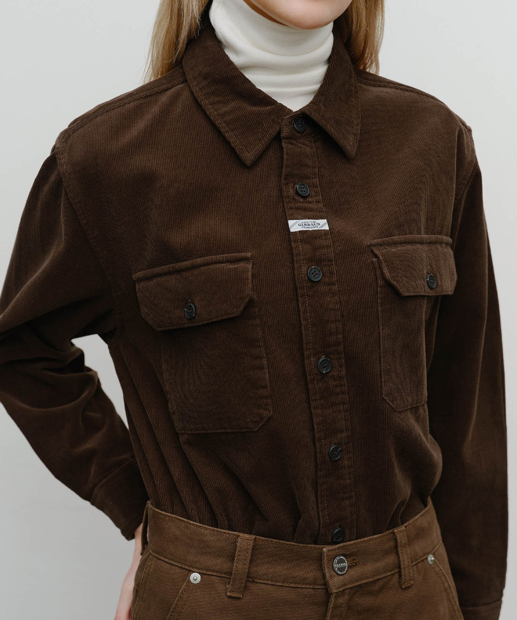 Marithe & Francois Girbaud - Classic Corduroy Shirt (Dark Brown) product image 4 | TRAB K-Fashion Australia