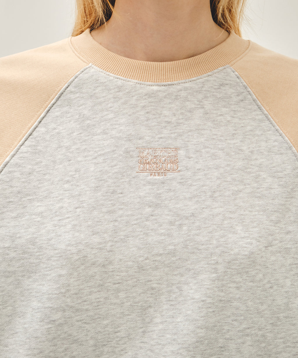 Marithe & Francois Girbaud - Block Classic Logo Raglan Crop Sweatshirt (Coral Pink) product image 4 | TRAB K-Fashion Australia