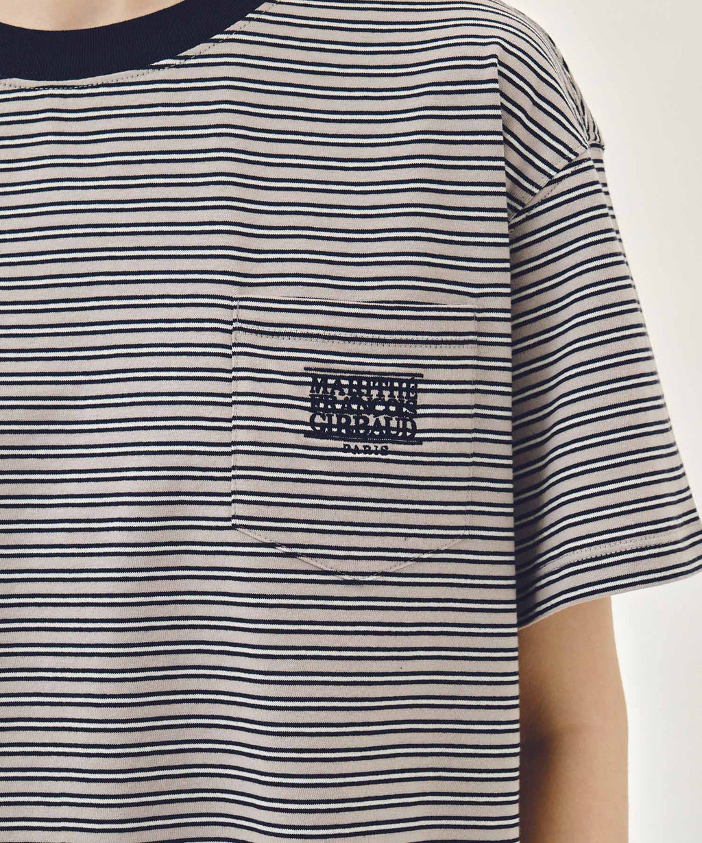 Marithe & Francois Girbaud - Small Classic Logo Stripe Ringer Tee (Navy) product image 4 | TRAB K-Fashion Australia