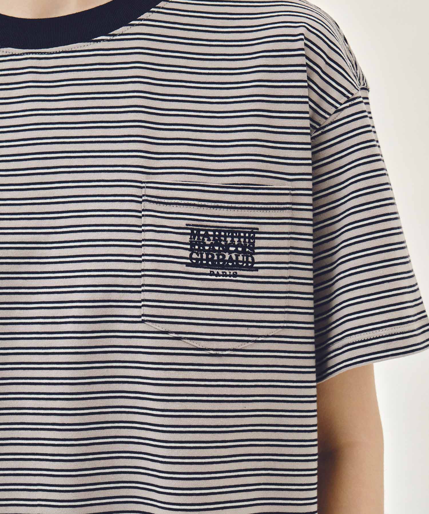 Marithe & Francois Girbaud - Small Classic Logo Stripe Ringer Tee (Navy) product image 4 | TRAB K-Fashion Australia