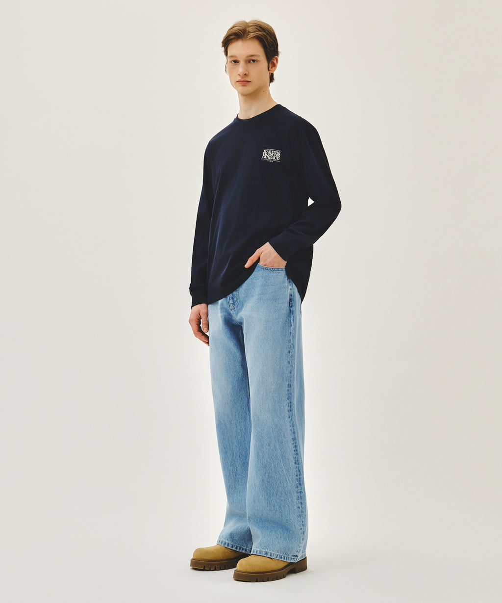 Marithe & Francois Girbaud - Relaxed Fit Boots-cut Denim Pants (Light Blue) product image 4 | TRAB K-Fashion Australia