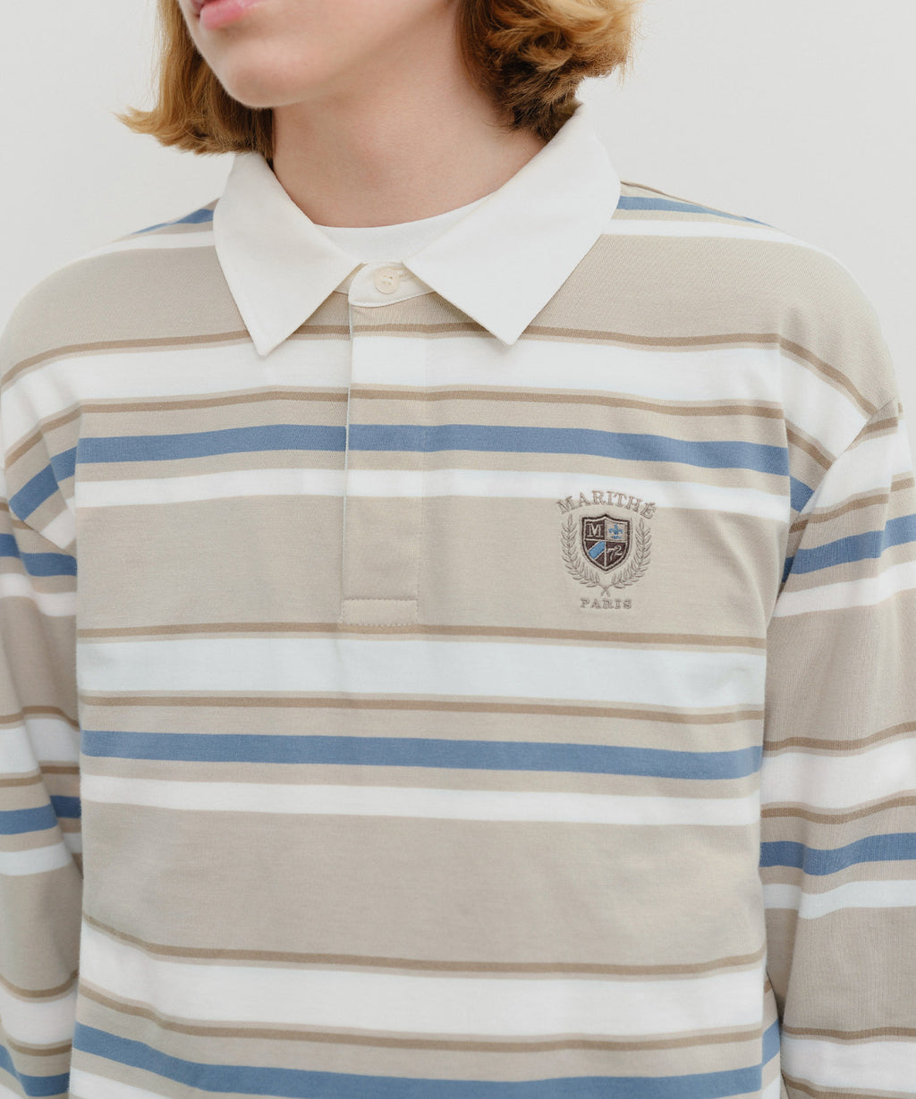 Marithe & Francois Girbaud - Stripe Collar Long Sleeve (Beige) product image 4 | TRAB K-Fashion Australia