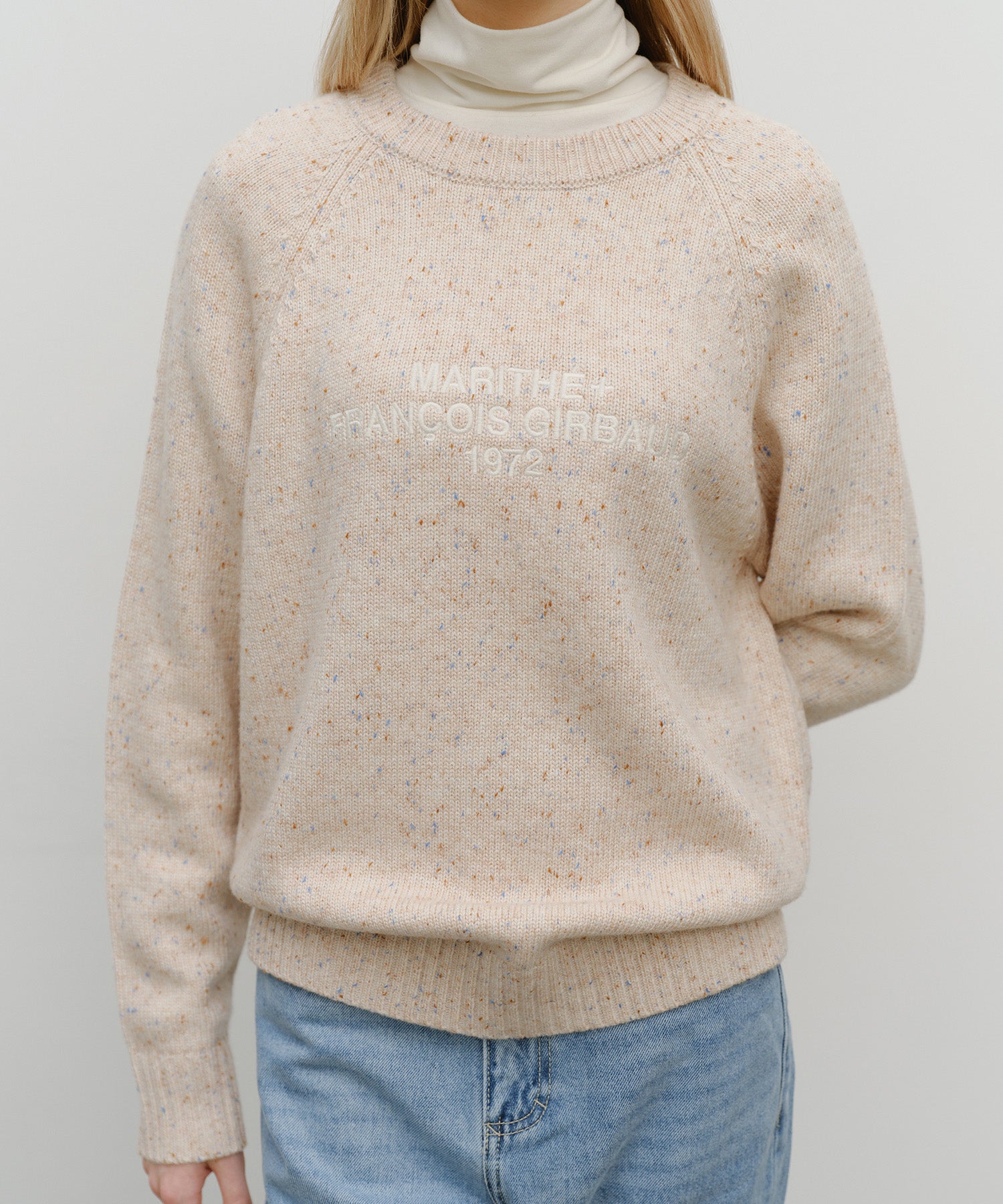 Marithe & Francois Girbaud - Lettering Logo Knit Pullover (Beige) product image 6 | TRAB K-Fashion Australia
