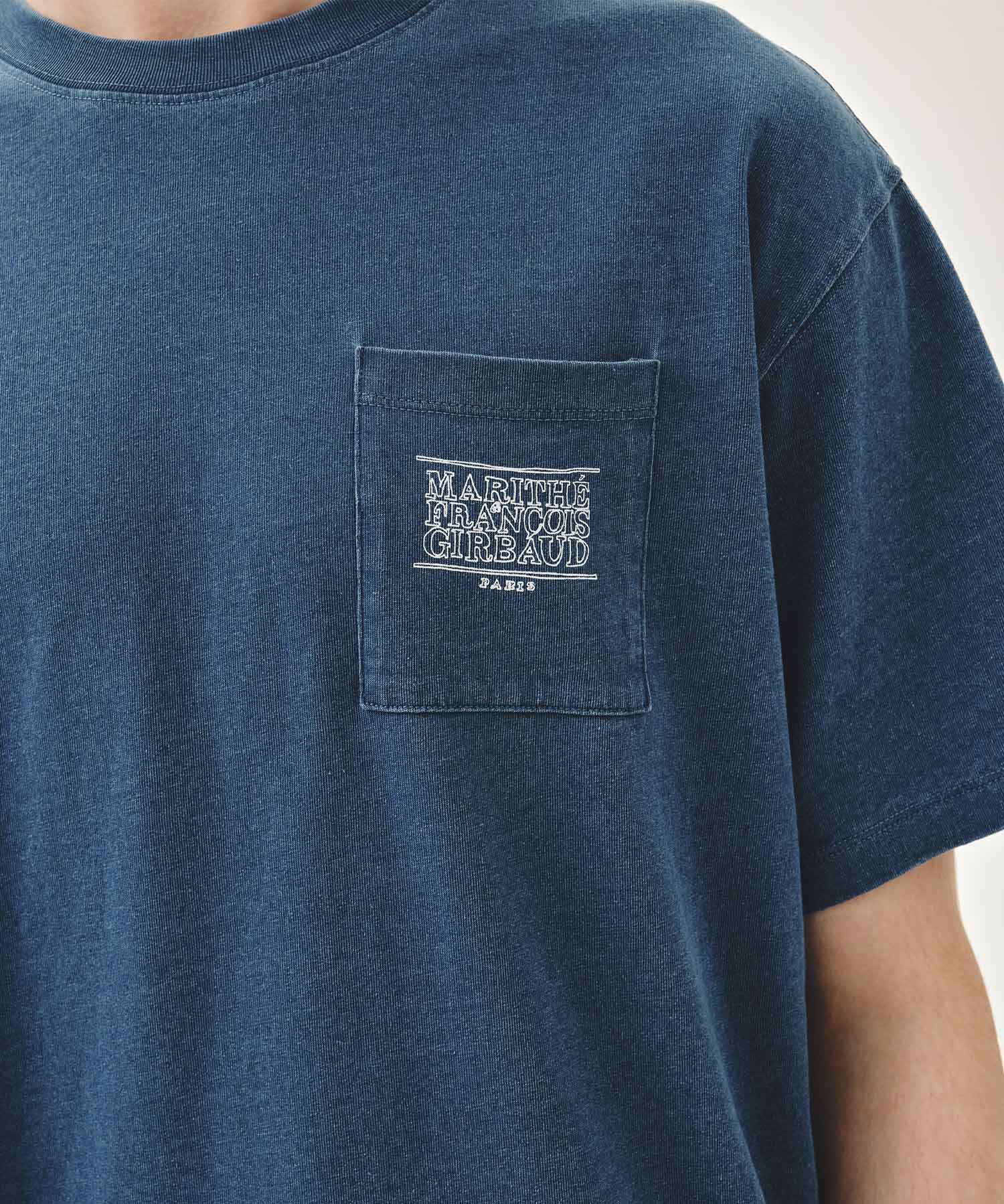 Marithe & Francois Girbaud - [Pre-order – Ships 23 Jun] Doodle Classic Logo Pocket Tee (Blue) product image 4 | TRAB K-Fashion Australia
