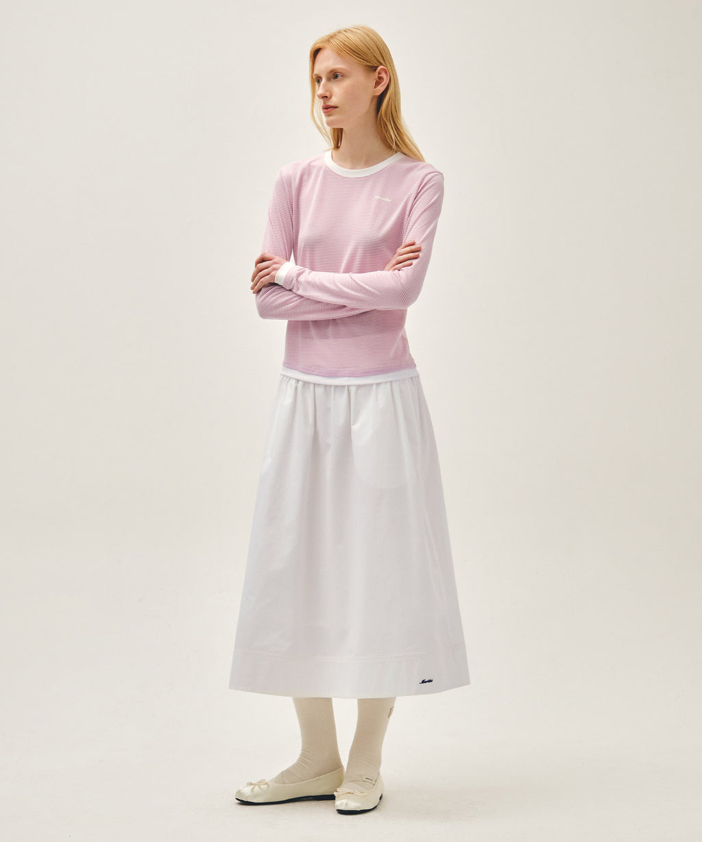 Marithe & Francois Girbaud - Cotton Waist Wrinkle Skirt (White) product image 4 | TRAB K-Fashion Australia