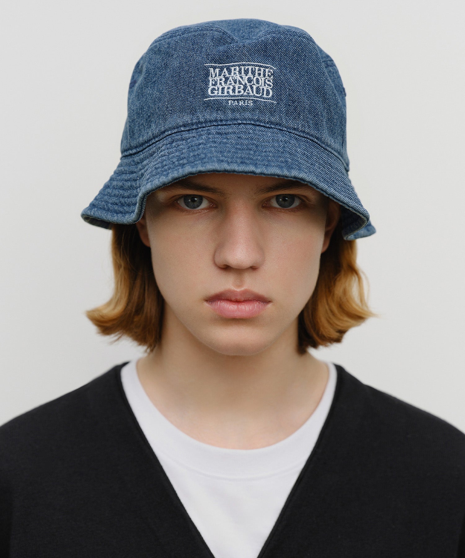 Marithe & Francois Girbaud - Classic Logo Bucket Hat (Blue) product image 4 | TRAB K-Fashion Australia