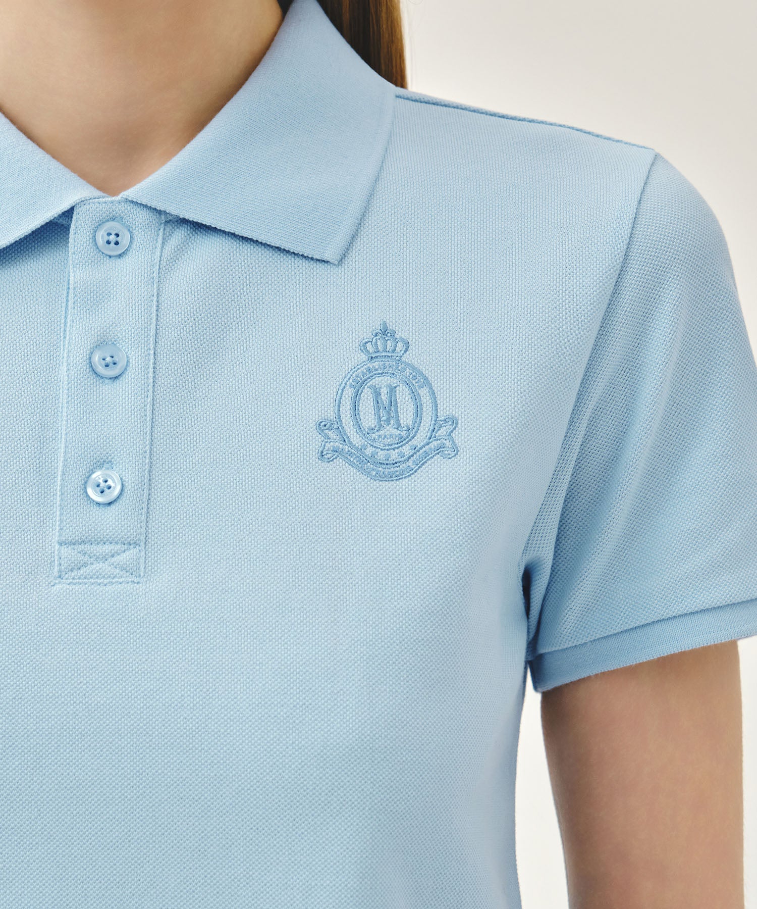 Marithe & Francois Girbaud - Emblem Pk Collar Tee (Sky Blue) product image 4 | TRAB K-Fashion Australia