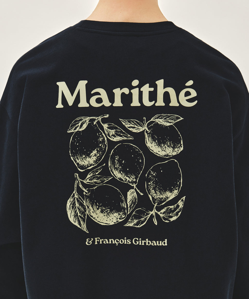 Marithe & Francois Girbaud - Lemon Graphic Oversized Sweatshirt (Navy) product image 4 | TRAB K-Fashion Australia