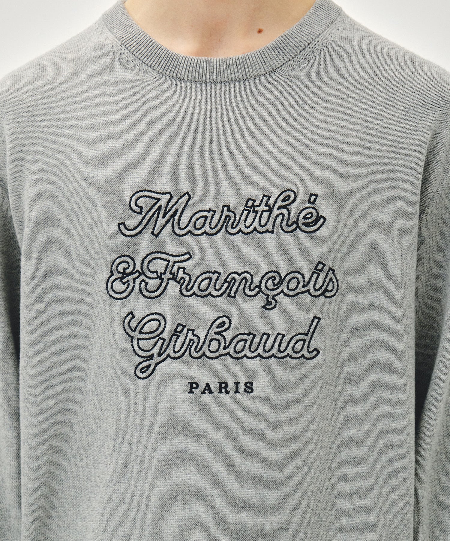 Marithe & Francois Girbaud - Drawing Classic Logo Knit Pullover (Melange Gray) product image 4 | TRAB K-Fashion Australia
