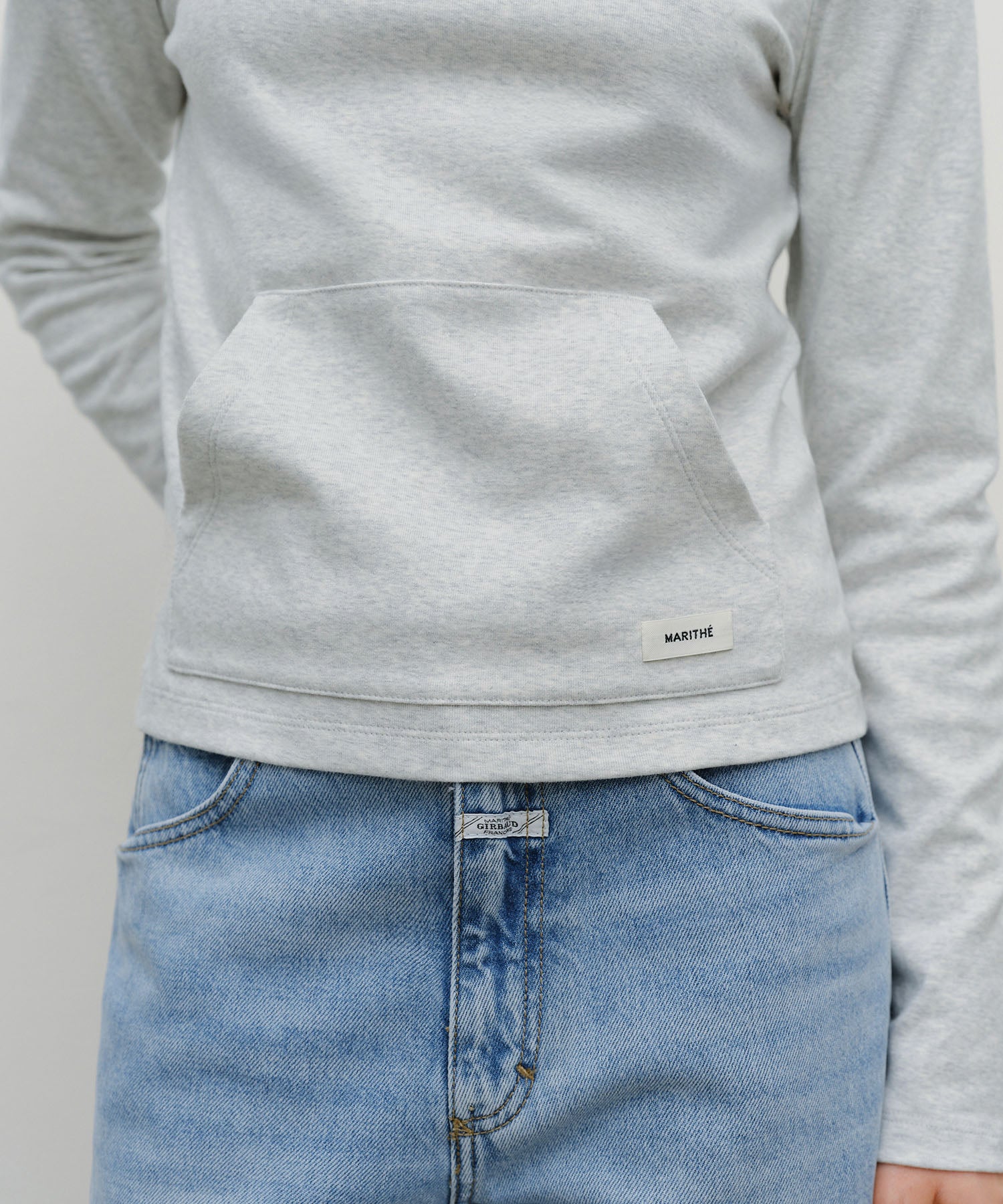 Marithe & Francois Girbaud - Basic Hoodie Long Sleeve (Light Heather Gray) product image 4 | TRAB K-Fashion Australia