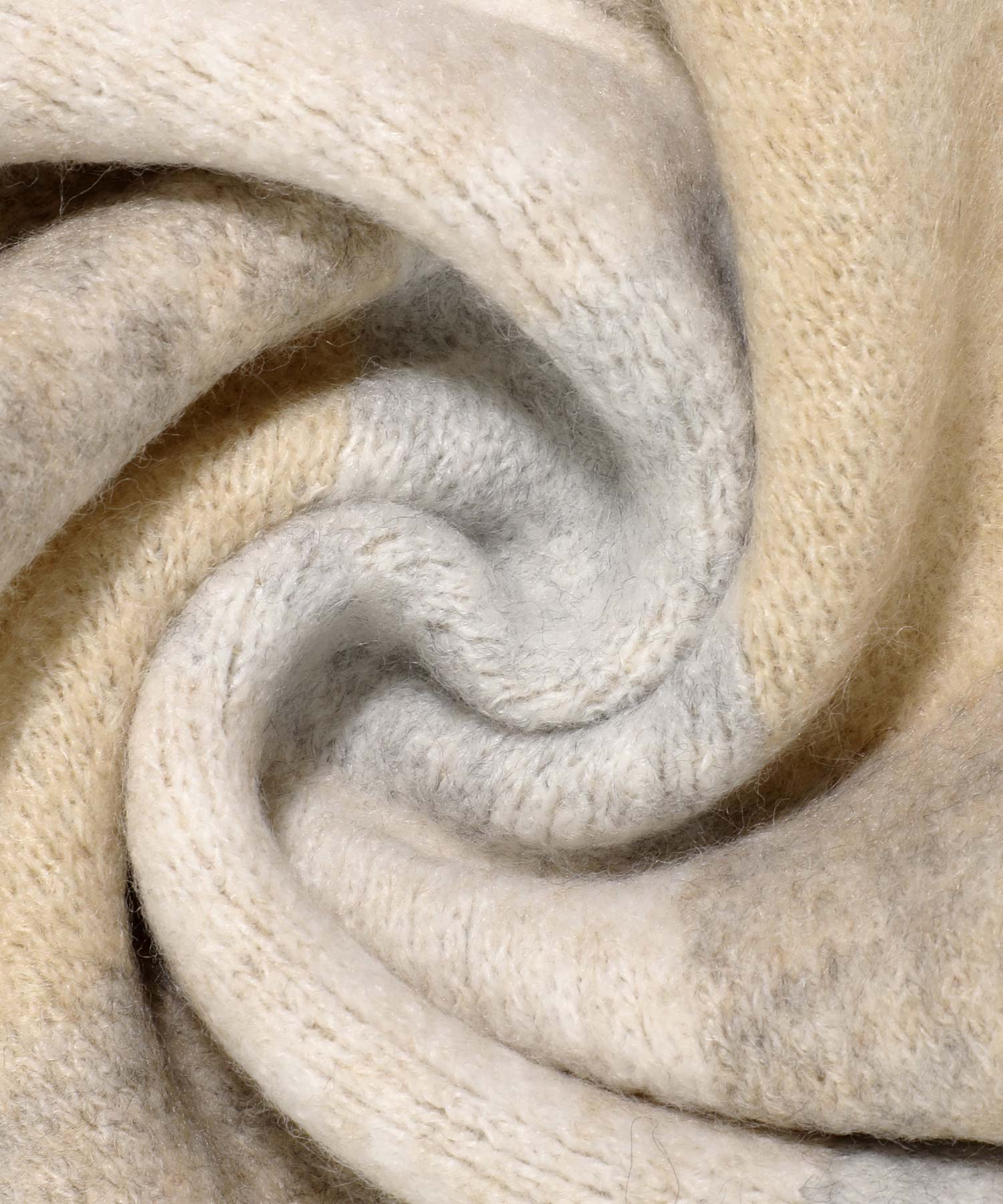 Marithe & Francois Girbaud - Fuzzy Check Knit Muffler (Light Beige) product image 4 | TRAB K-Fashion Australia