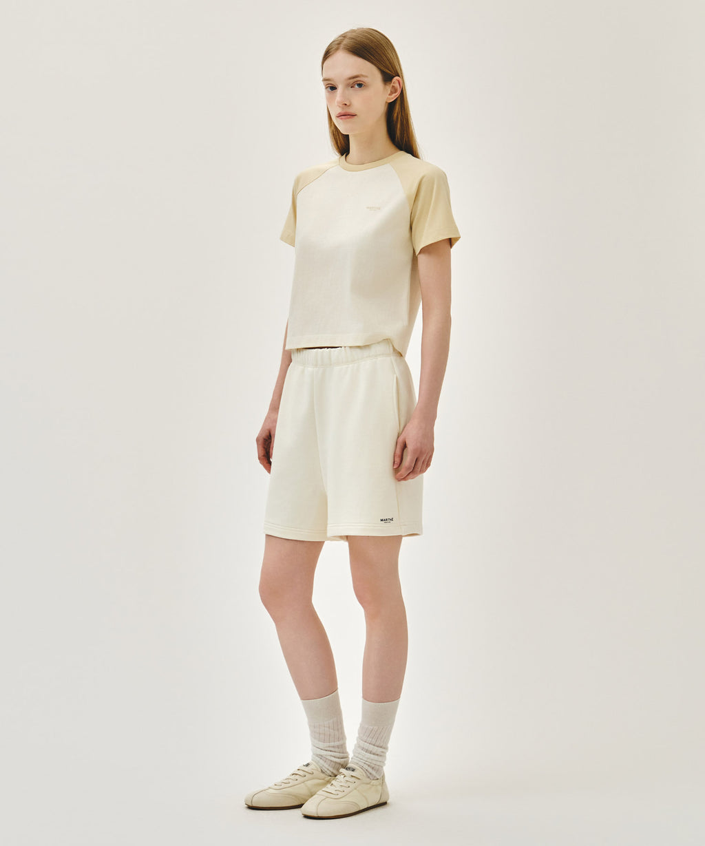 Marithe & Francois Girbaud - Regular Logo Sweat Shorts (Ivory) product image 4 | TRAB K-Fashion Australia