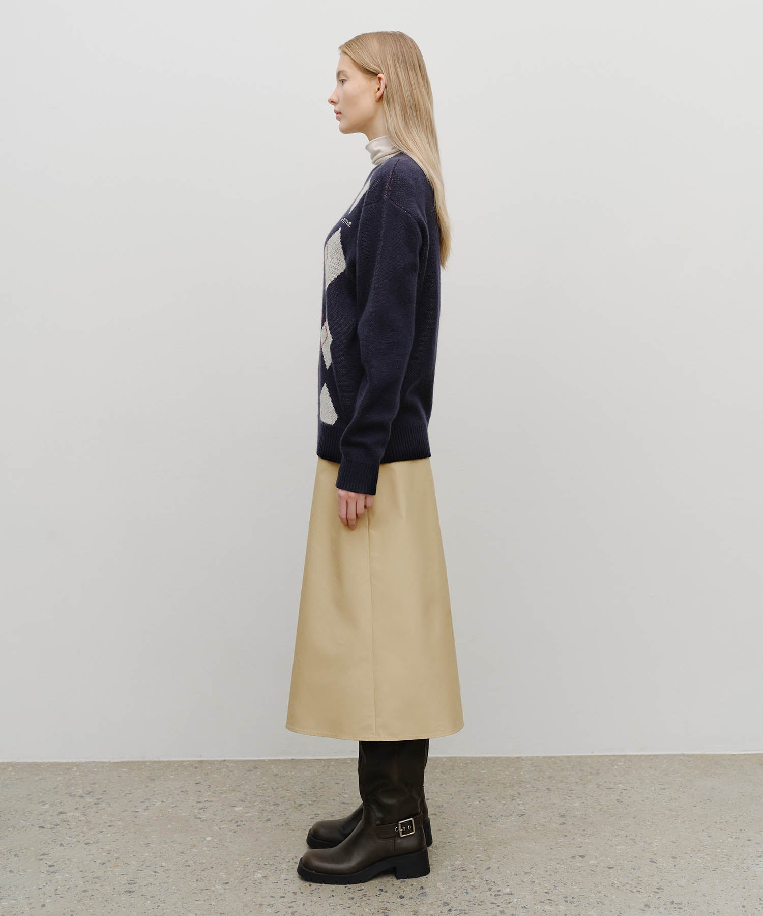 Marithe & Francois Girbaud - Semi Flare Skirt (Beige) product image 4 | TRAB K-Fashion Australia