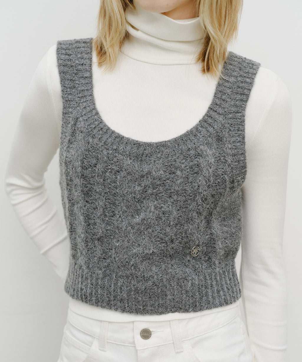 Marithe & Francois Girbaud - Logo Knit Bustier (Charcoal) product image 4 | TRAB K-Fashion Australia