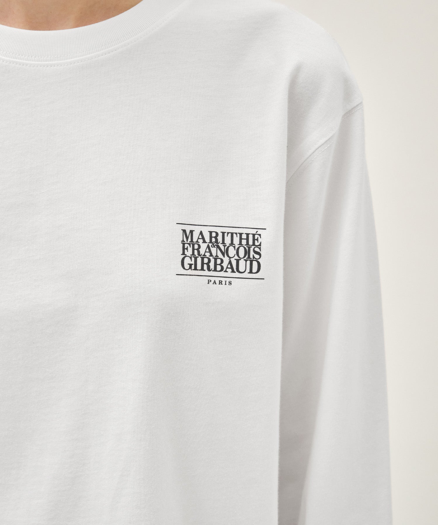 Marithe & Francois Girbaud - Back Classic Logo Long Sleeve Tee (White) product image 4 | TRAB K-Fashion Australia