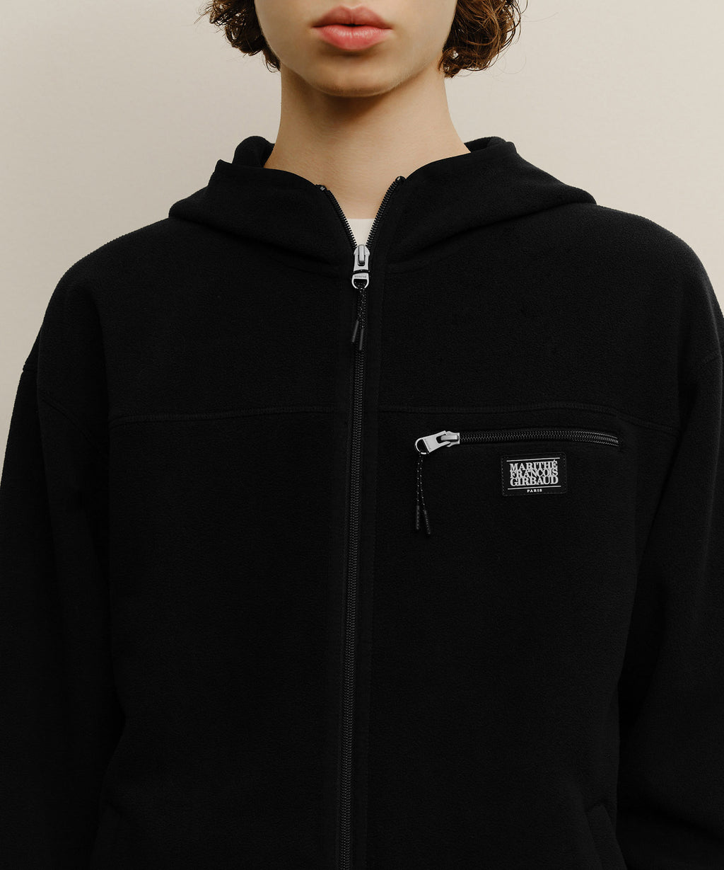 Marithe & Francois Girbaud - Marithe Sport Fleece Hood Zip-up Jacket (Black) product image 4 | TRAB K-Fashion Australia