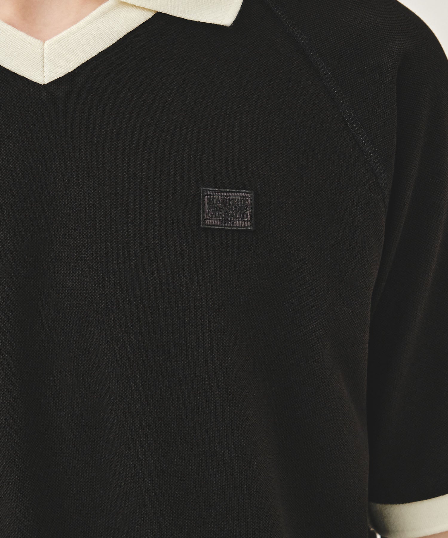 Marithe & Francois Girbaud - Small Classic Logo Pk Collar Point Tee (Black) product image 4 | TRAB K-Fashion Australia