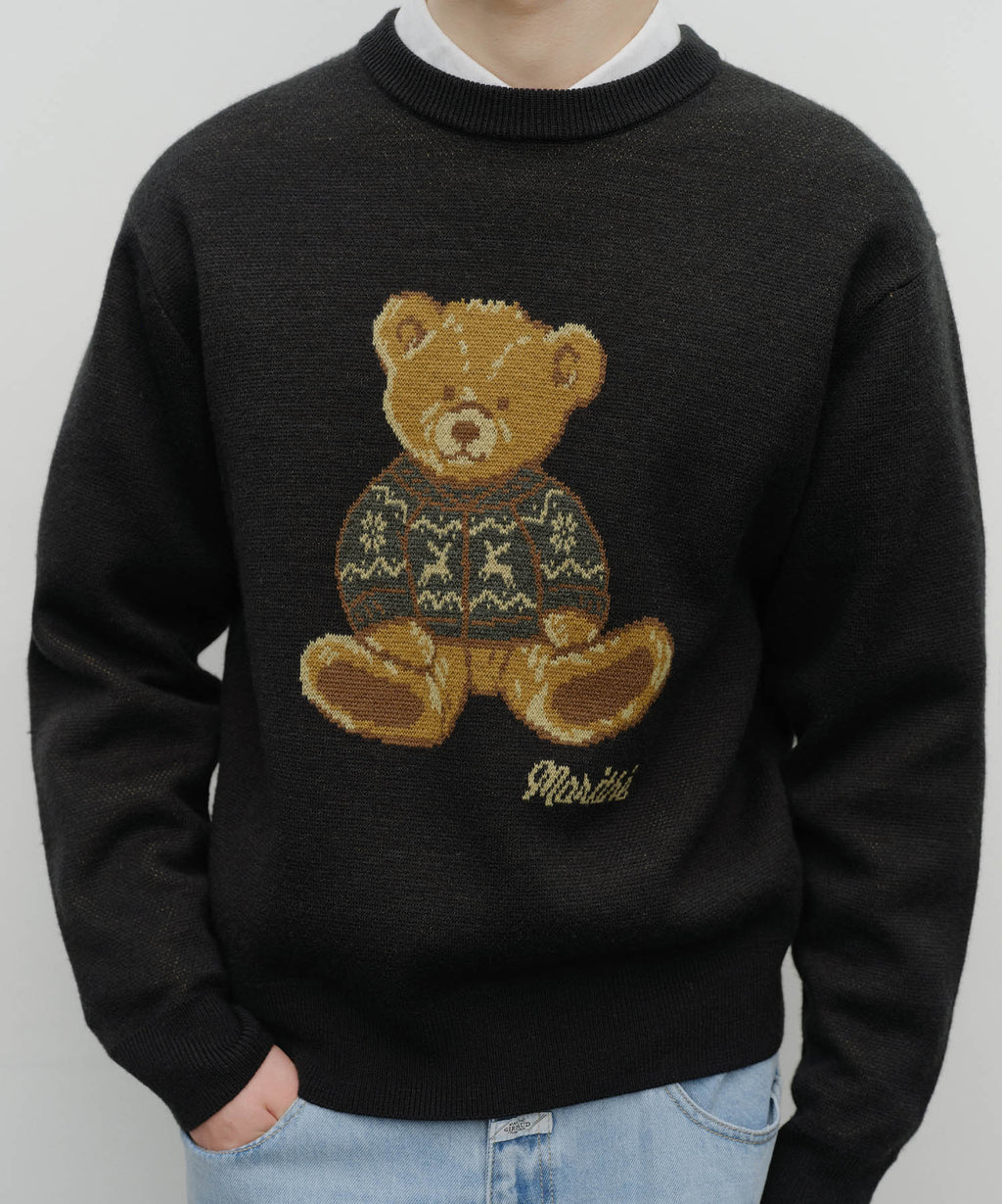 Marithe & Francois Girbaud - Doodle Bear Knit Pullover (Navy) product image 4 | TRAB K-Fashion Australia