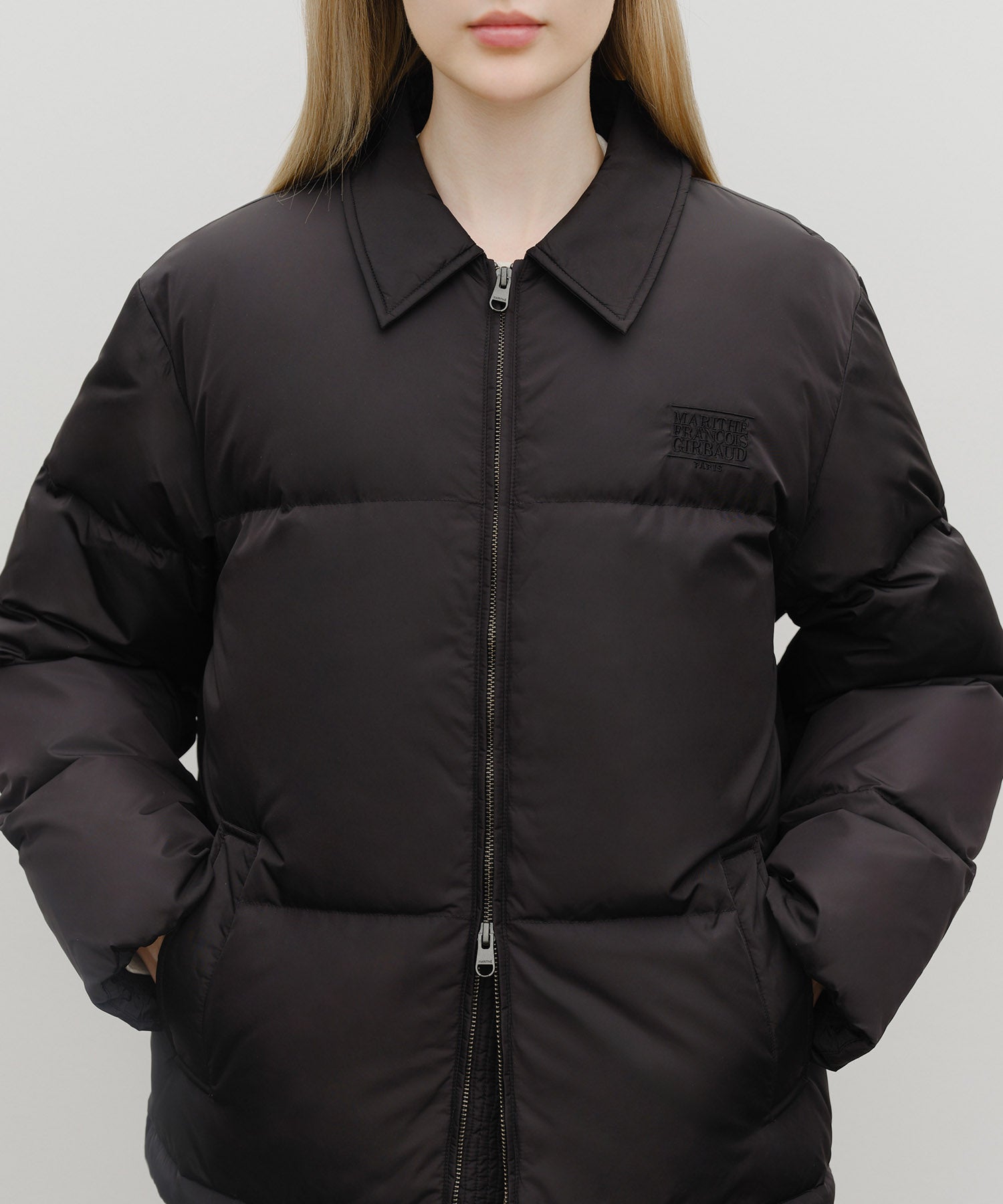 Marithe & Francois Girbaud - Classic Logo Collar Down Jacket (Black) product image 4 | TRAB K-Fashion Australia