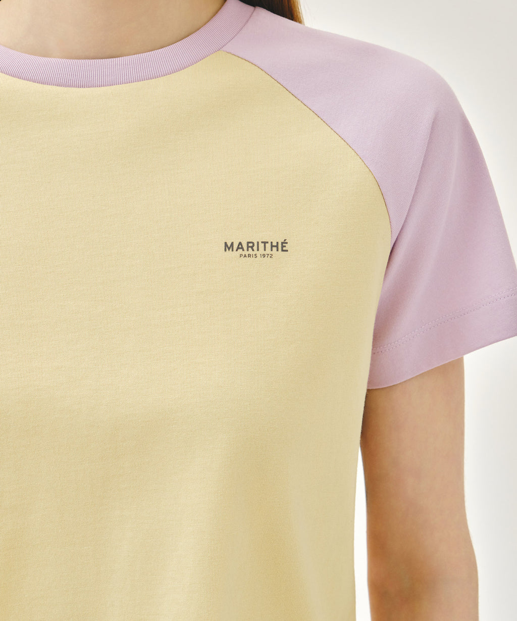 Marithe & Francois Girbaud - Small Regular Logo Raglan Crop Tee (Light Purple) product image 4 | TRAB K-Fashion Australia