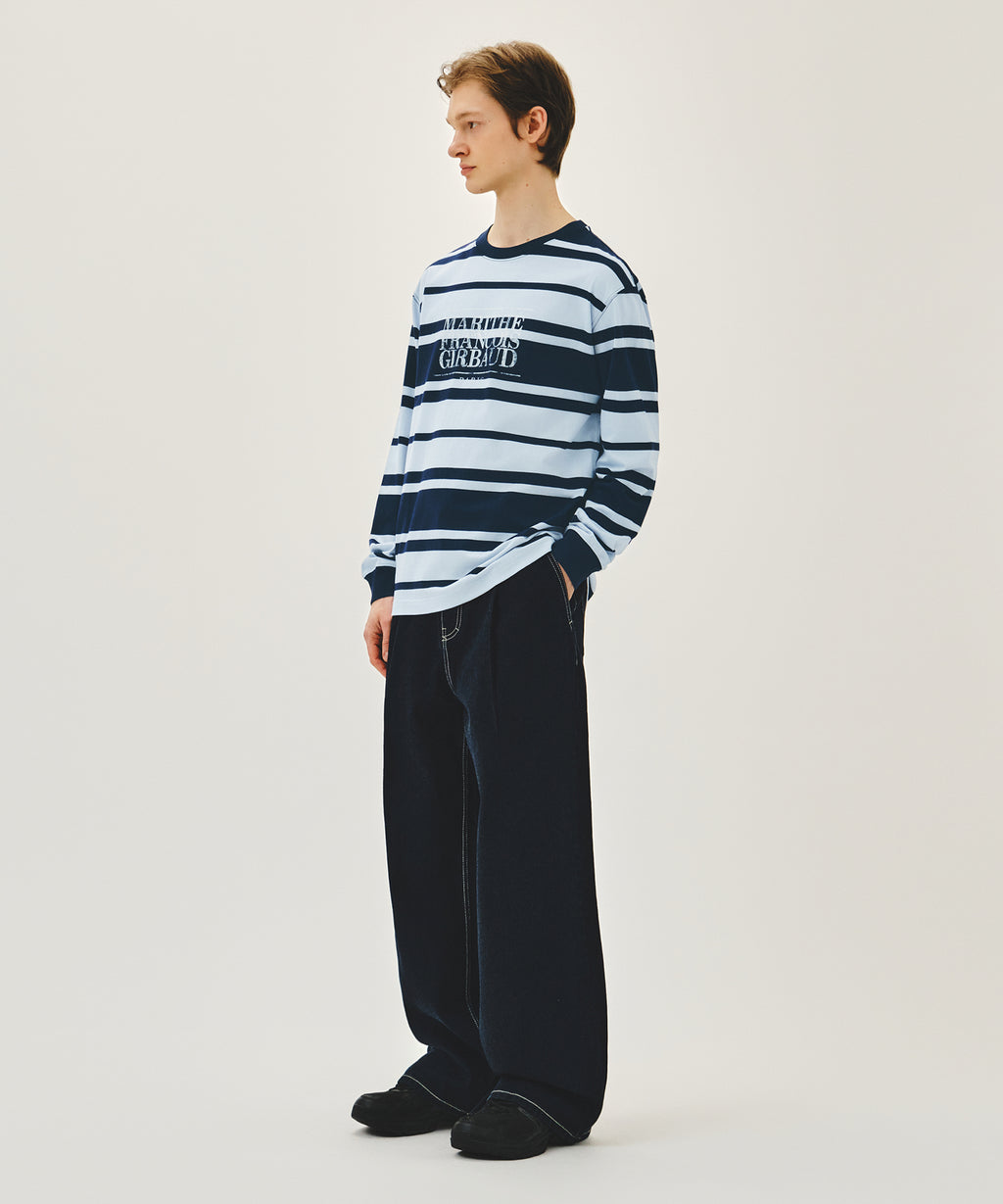 Marithe & Francois Girbaud - New M Low-waist Tuck Wide Denim Pants (Dark Blue) product image 4 | TRAB K-Fashion Australia