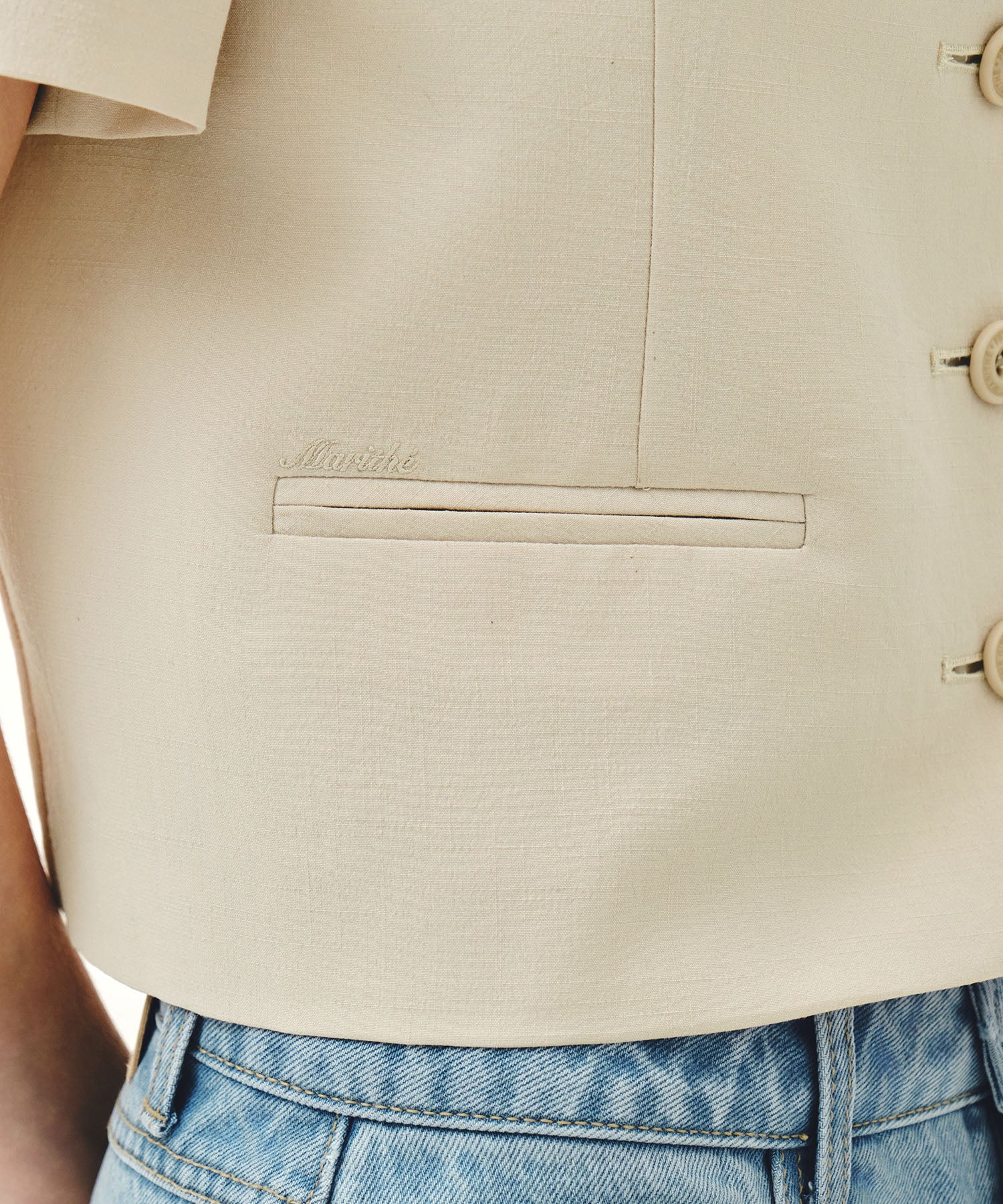 Marithe & Francois Girbaud - Half Sleeve Jacket (Beige) product image 4 | TRAB K-Fashion Australia