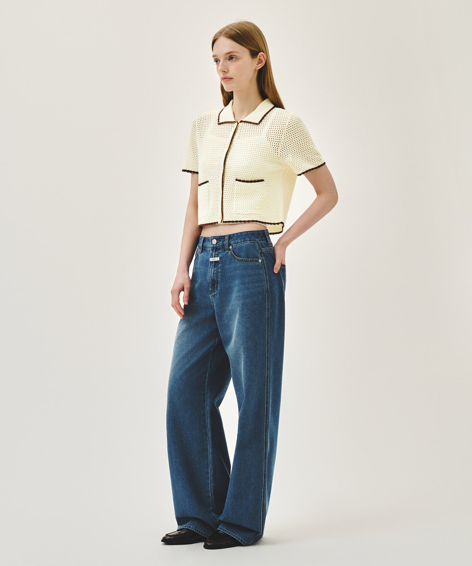 Marithe & Francois Girbaud - Summer Semi Wide Denim Pants (Blue) product image 4 | TRAB K-Fashion Australia