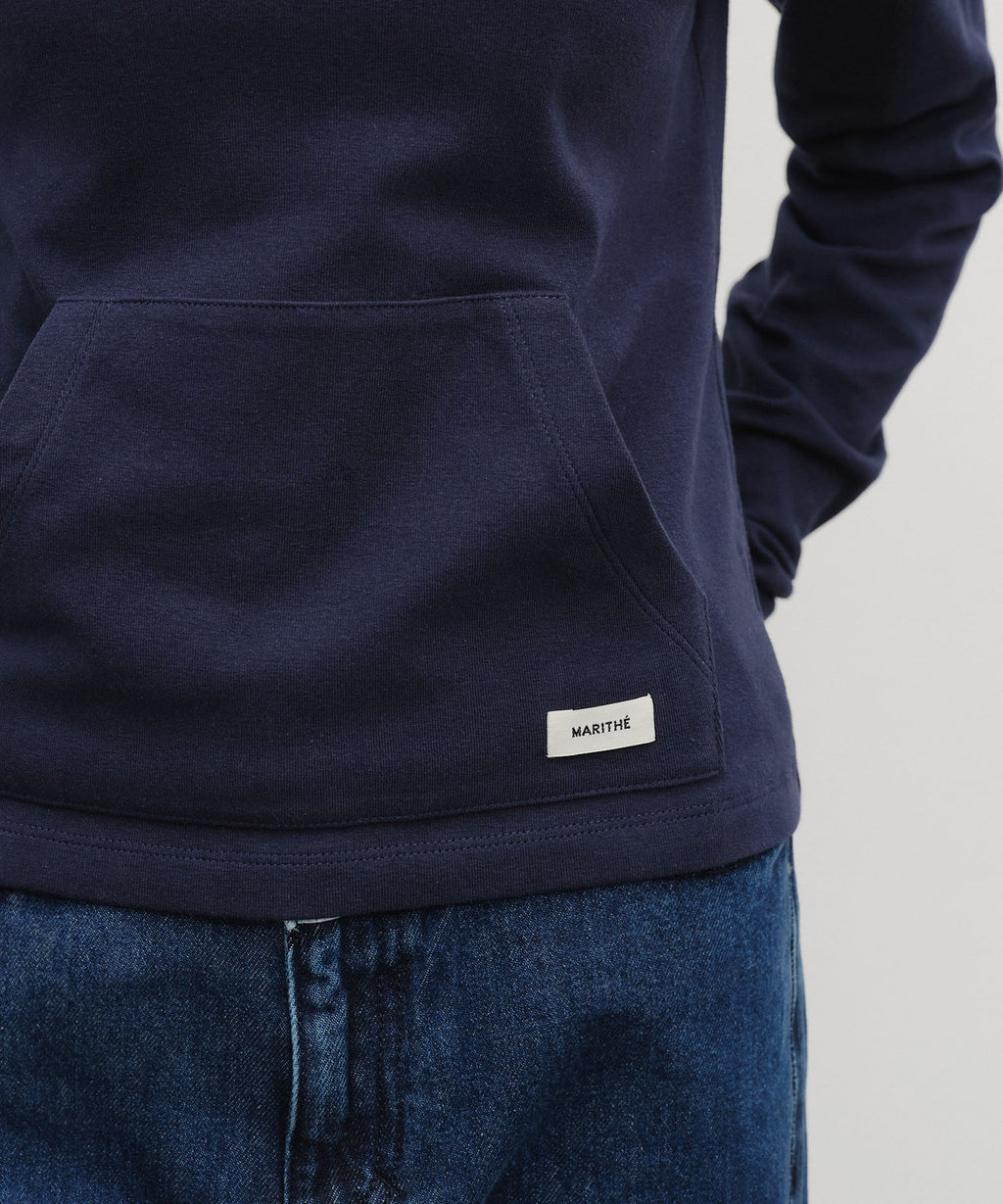 Marithe & Francois Girbaud - Basic Hoodie Long Sleeve (Navy) product image 4 | TRAB K-Fashion Australia