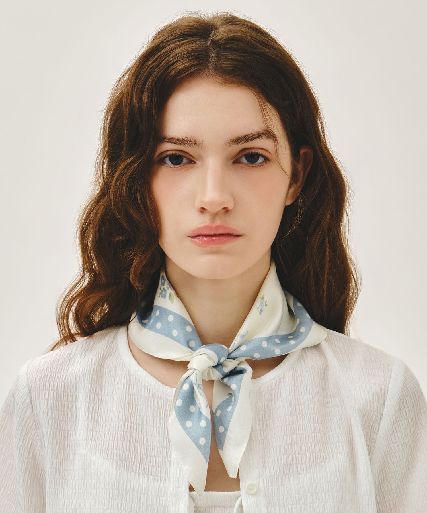 Marithe & Francois Girbaud - Summer Pattern Silk Scarf (Ivory) product image 4 | TRAB K-Fashion Australia