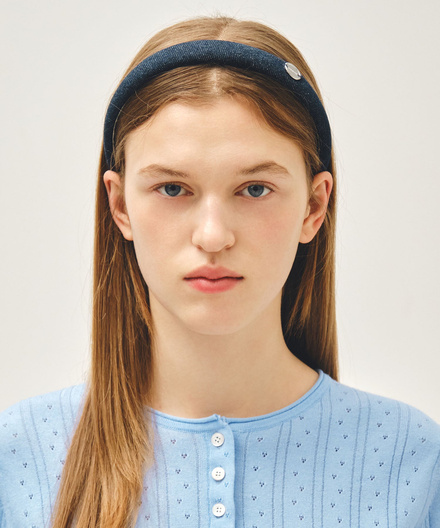 Marithe & Francois Girbaud - Regular Logo Slim Denim Hairband (Indigo) product image 4 | TRAB K-Fashion Australia