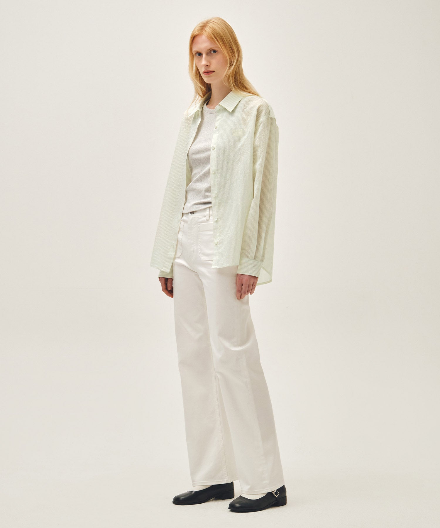 Marithe & Francois Girbaud - Boot-cut Denim Pants (White) product image 7 | TRAB K-Fashion Australia