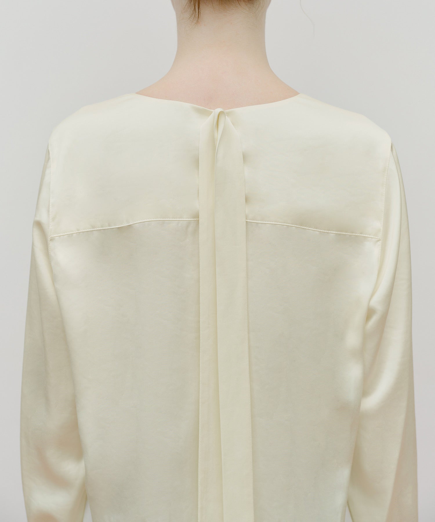 Marithe & Francois Girbaud - V-neck Tie Blouse (Ivory) product image 4 | TRAB K-Fashion Australia