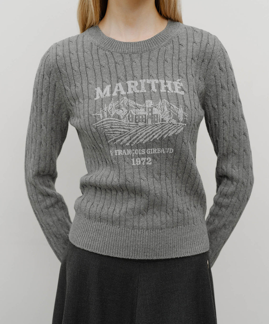 Marithe & Francois Girbaud - Vineyard Cable Knit Pullover (Melange Gray) product image 4 | TRAB K-Fashion Australia
