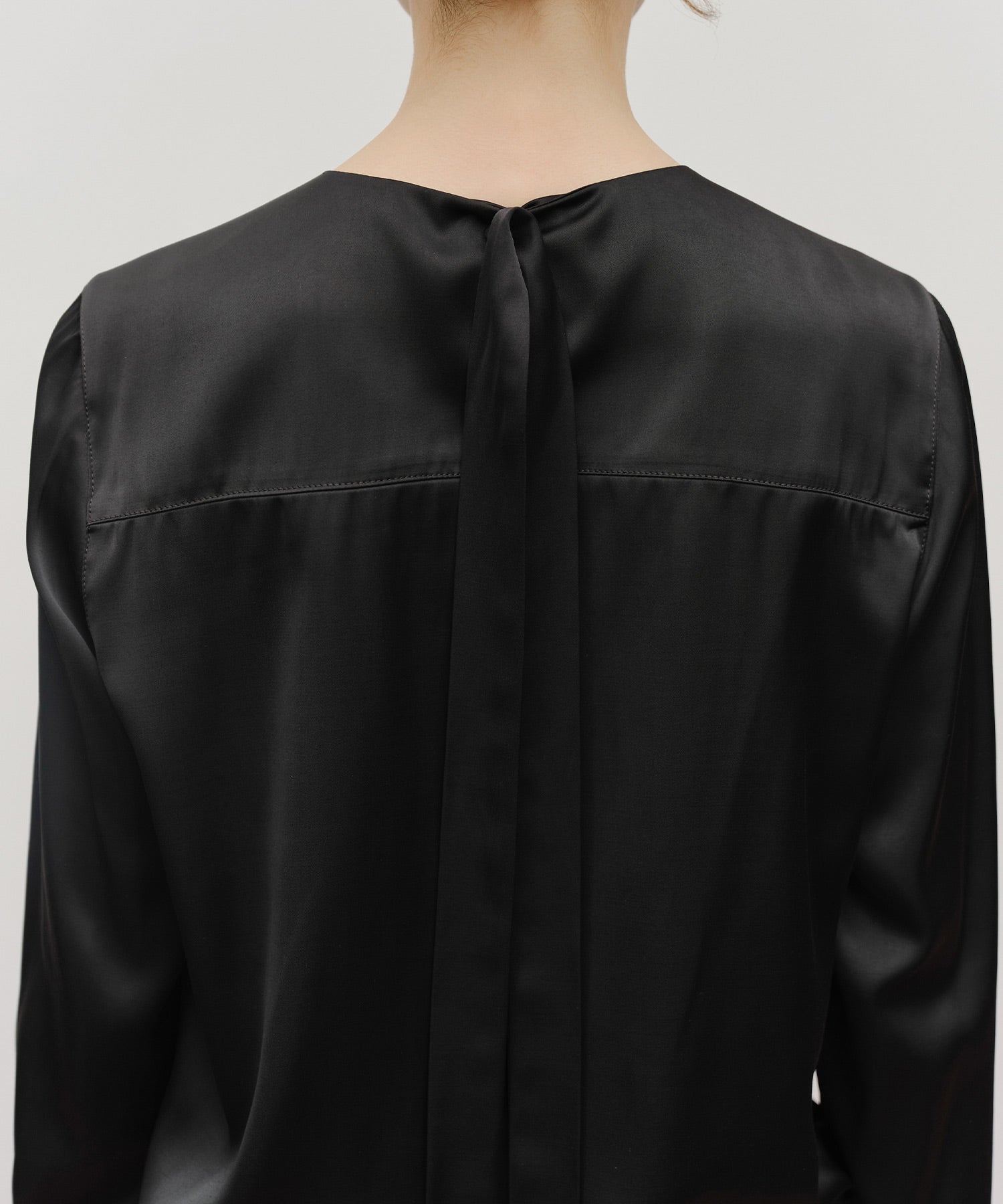 Marithe & Francois Girbaud - V-neck Tie Blouse (Black) product image 4 | TRAB K-Fashion Australia