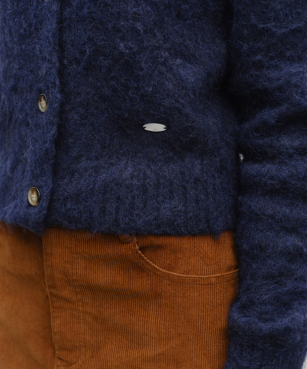 Marithe & Francois Girbaud - Hairy Collar Cardigan (Navy) product image 4 | TRAB K-Fashion Australia