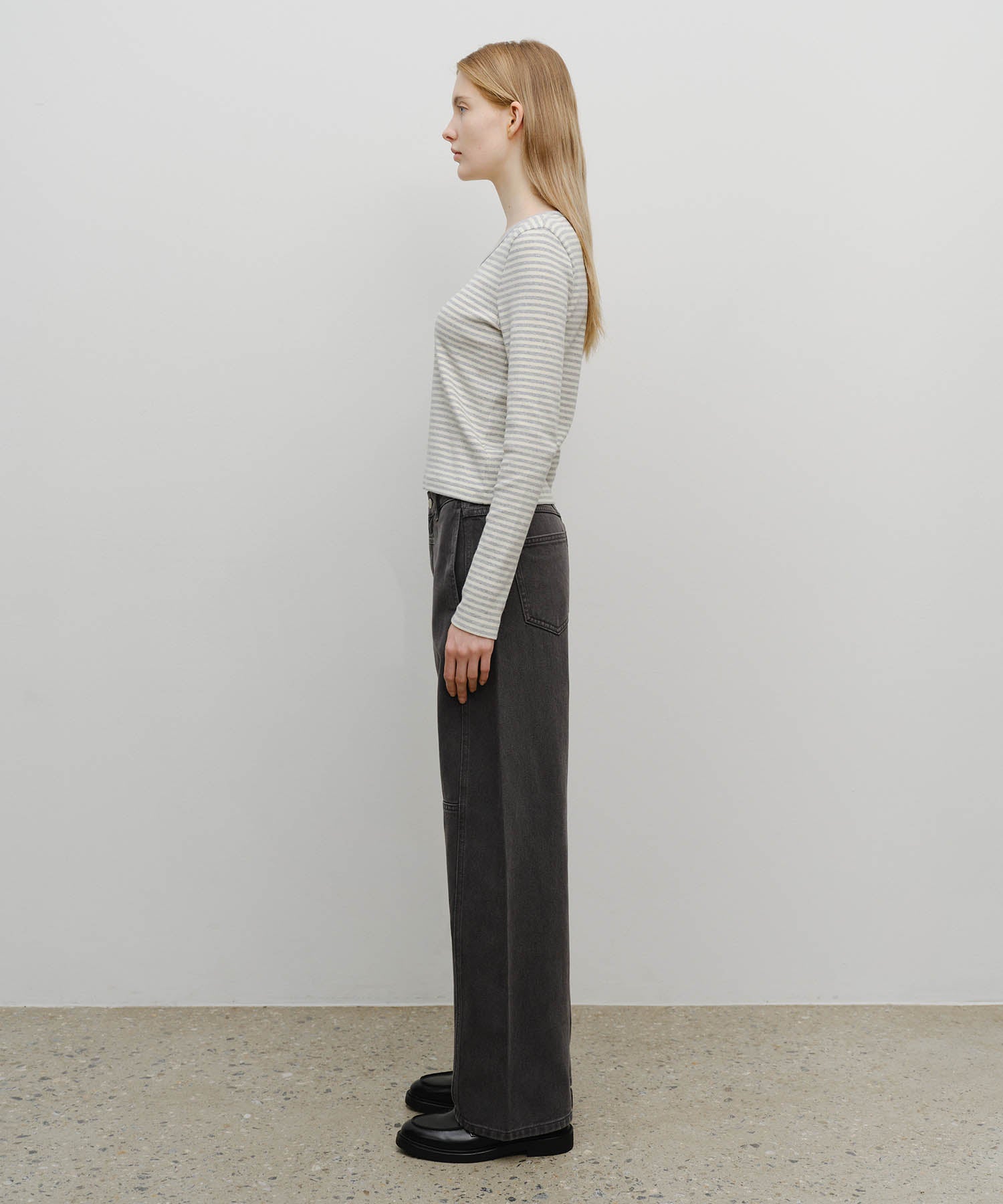 Marithe & Francois Girbaud - Paneled Denim Pants (Dark Gray) product image 4 | TRAB K-Fashion Australia