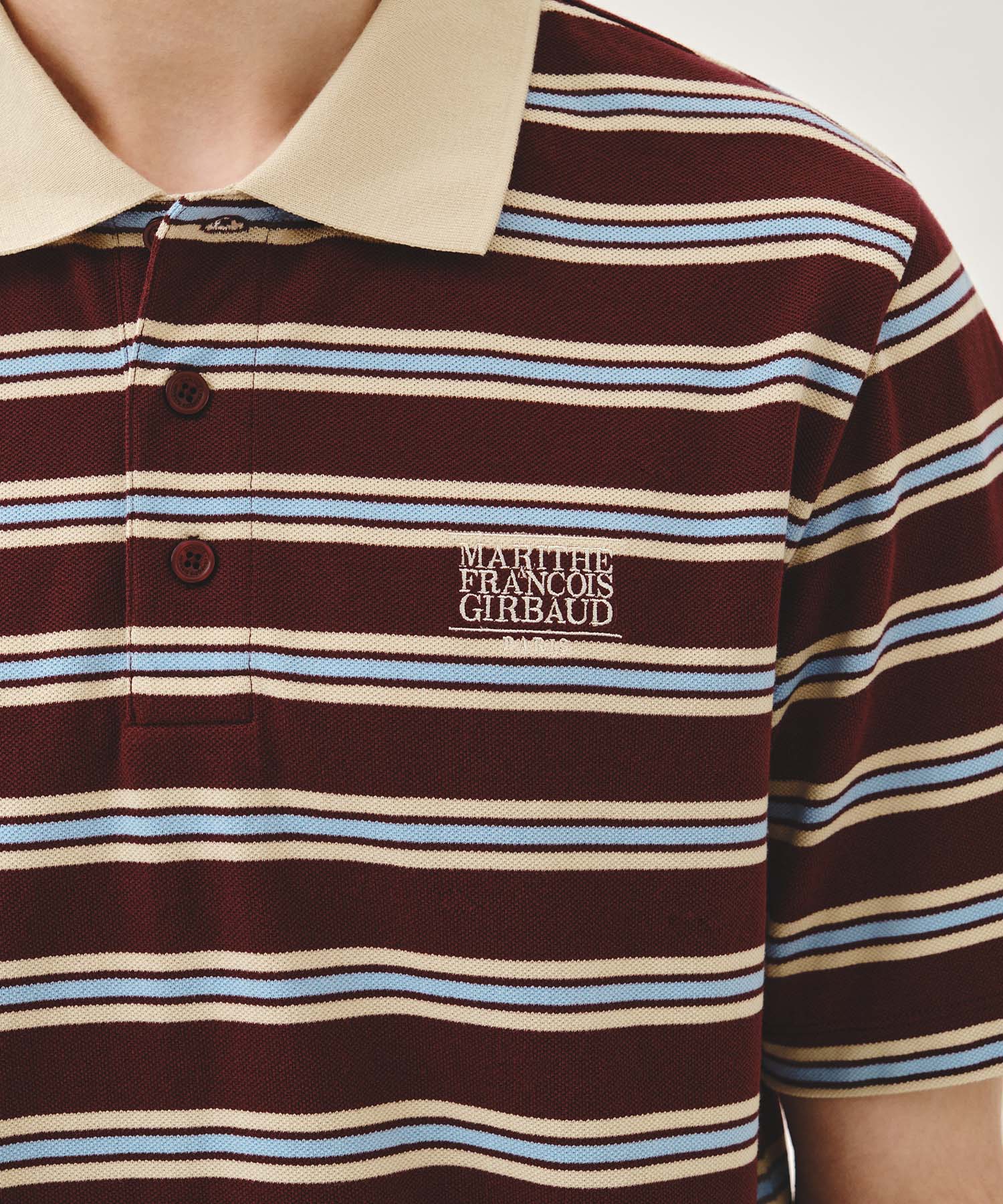 Marithe & Francois Girbaud - Small Classic Logo Pk Collar Tee (Stripe) product image 7 | TRAB K-Fashion Australia